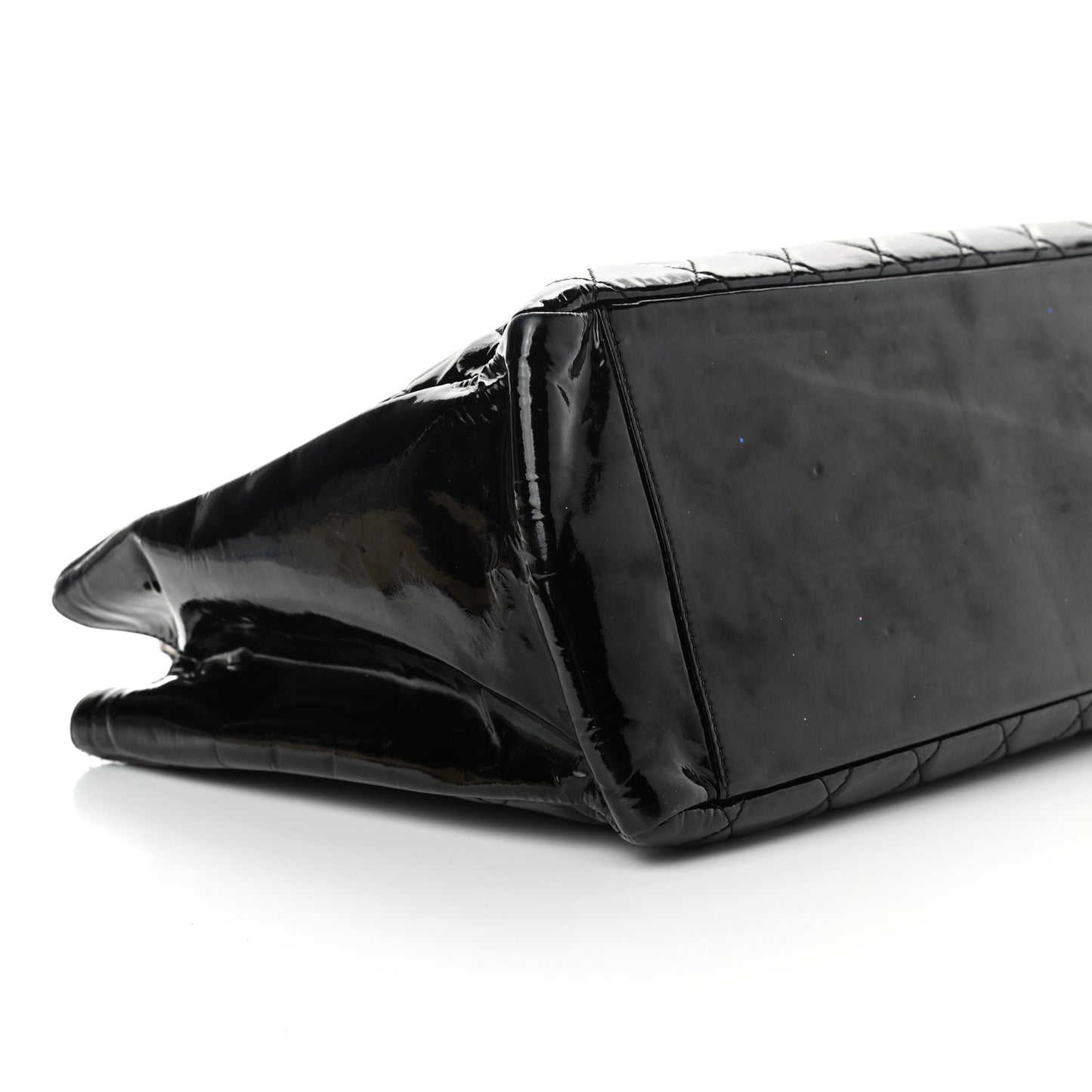 Patent Quilted Grand Shopping Tote GST Black