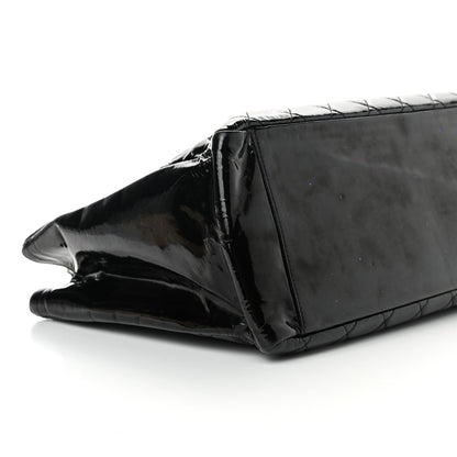 Chanel Patent Quilted Grand Shopping Tote GST Black 7 of 10