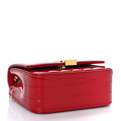 Saint Laurent Patent Matelasse Monogram Small Vicky Chain Bag Red 4 of 8