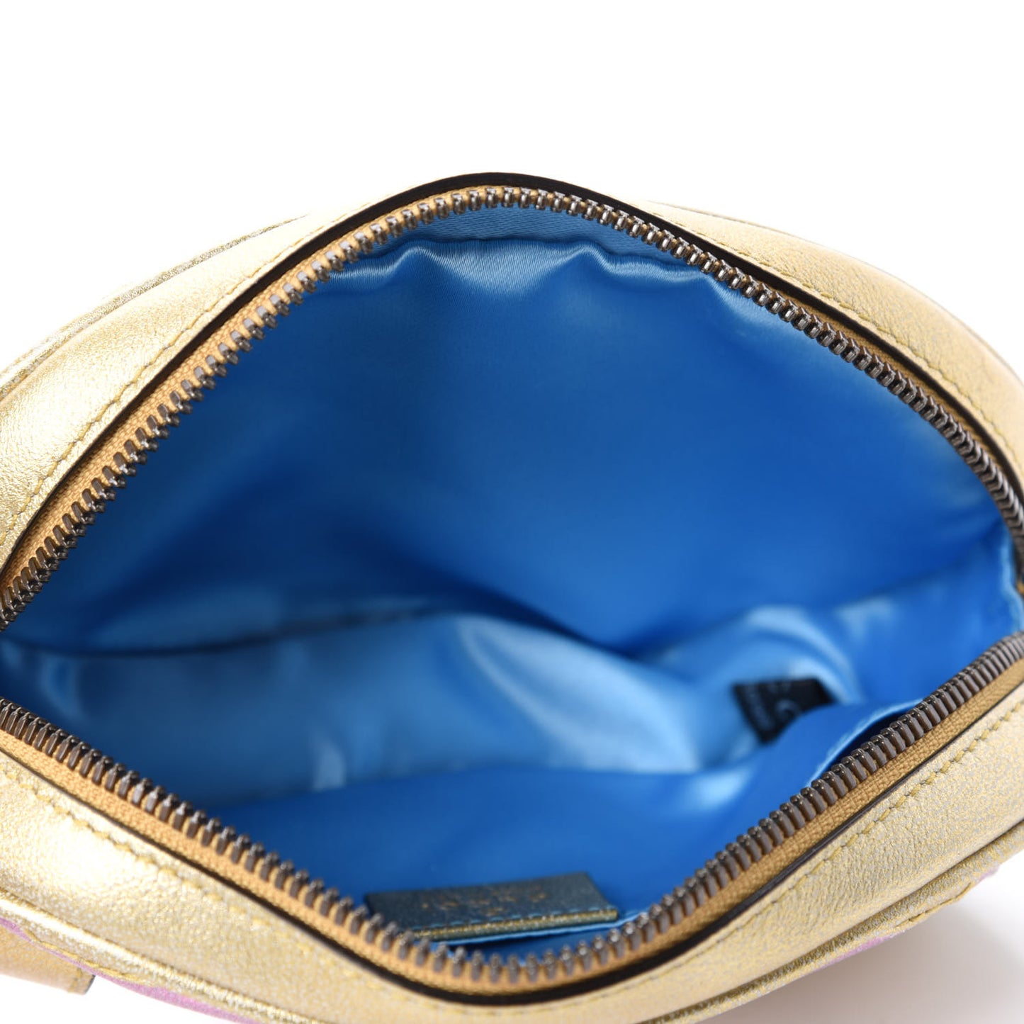 Metallic Nappa Matelasse Heart GG Marmont Belt Bag 95 38 Oro Vecchio Rosa