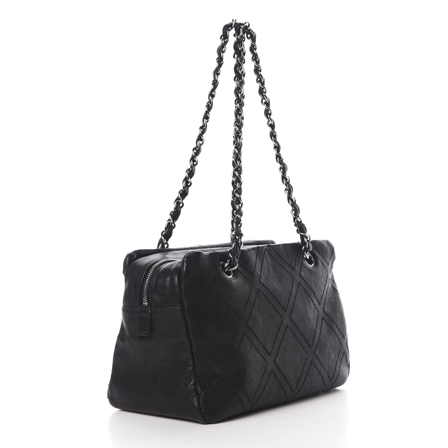 Chanel Calfskin Diamond Stitch Tote Black 3 of 14