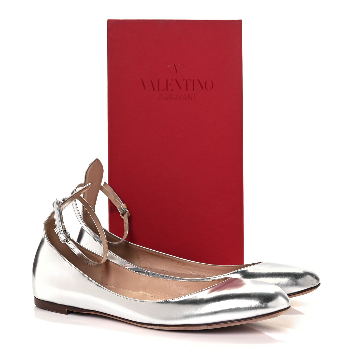 Patent Tan-Go Ballerina Flats 40.5 Silver