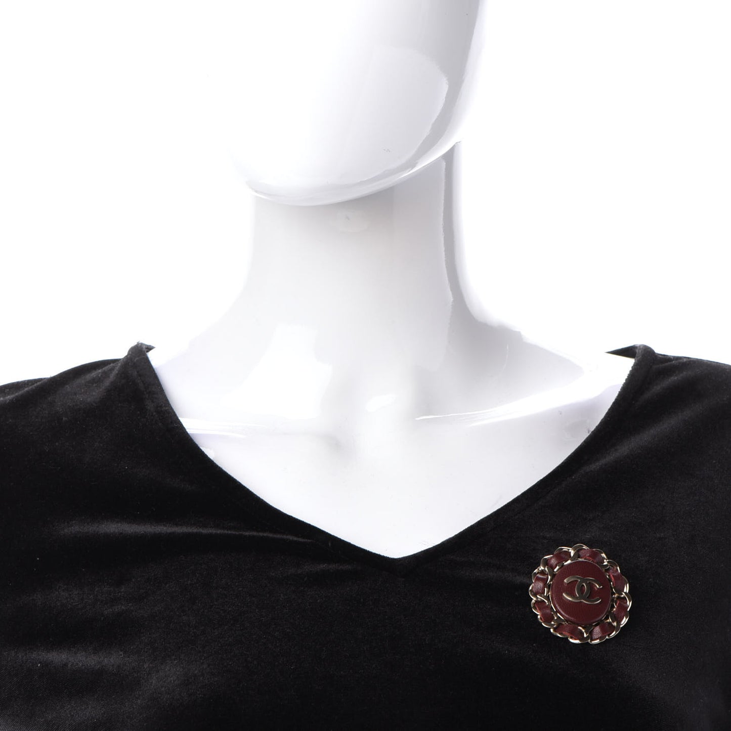 Lambskin CC Brooch Red Gold