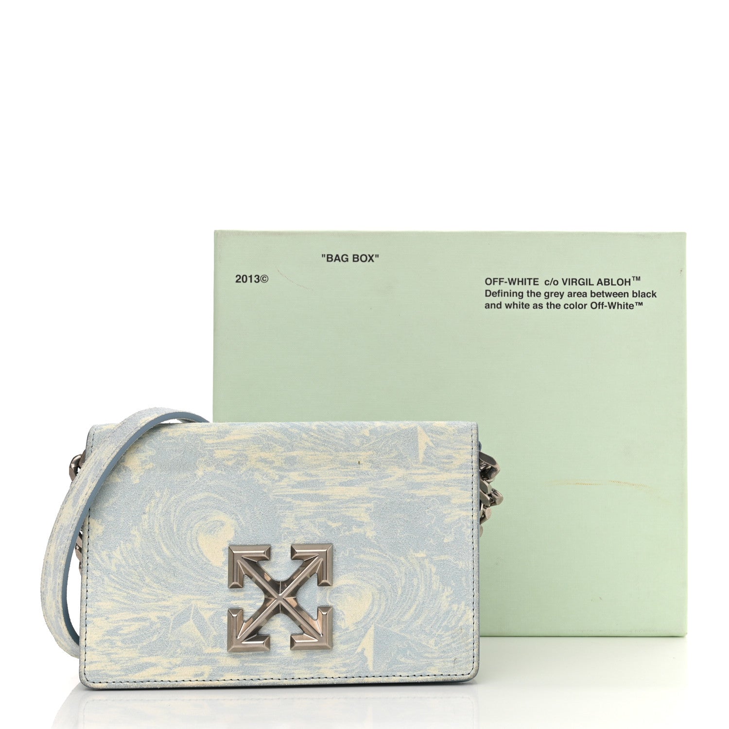 Off-White Suede Jitney 0.5 Waves Crossbody Bag Light Blue 12 of 12