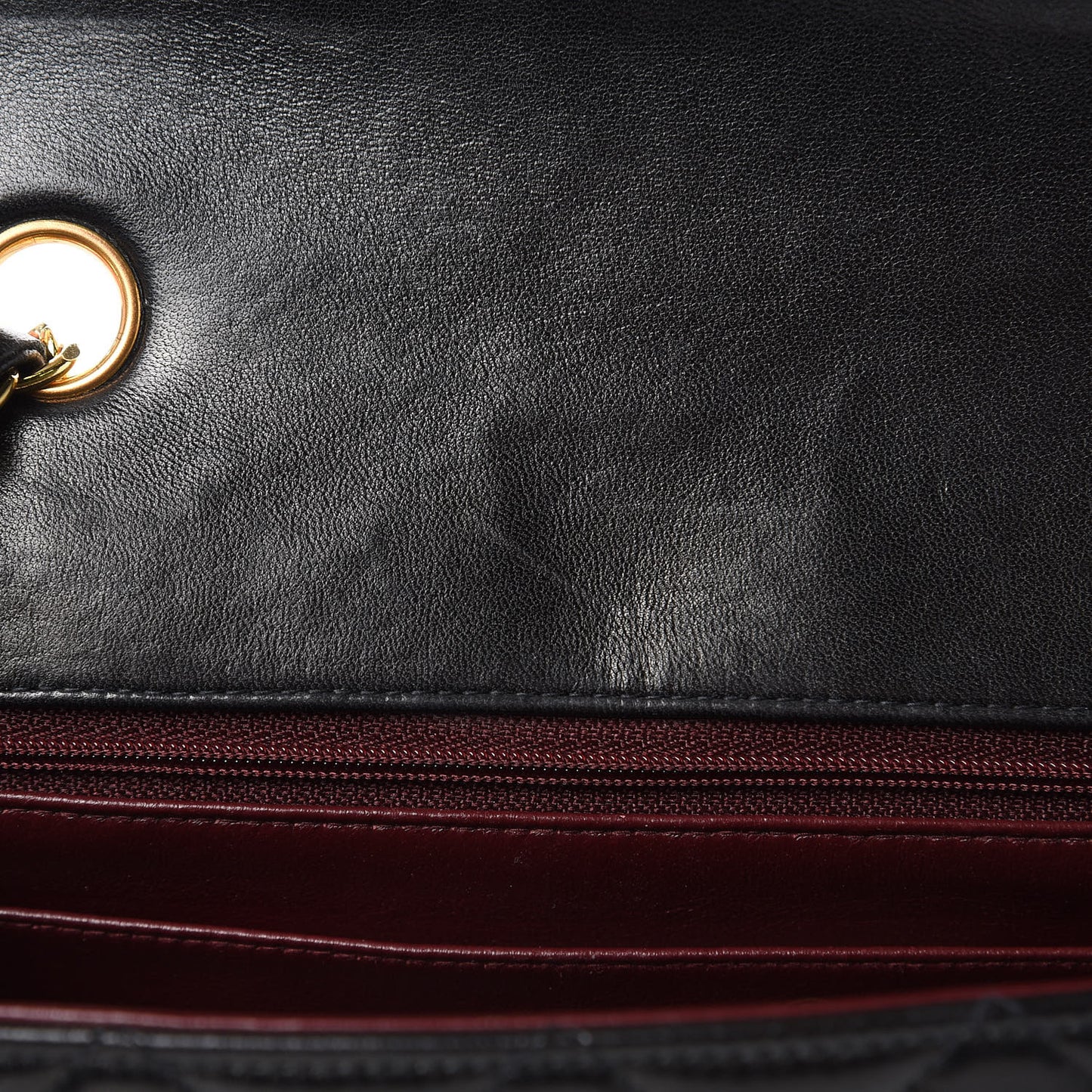 Lambskin Quilted Small Single Flap Black
