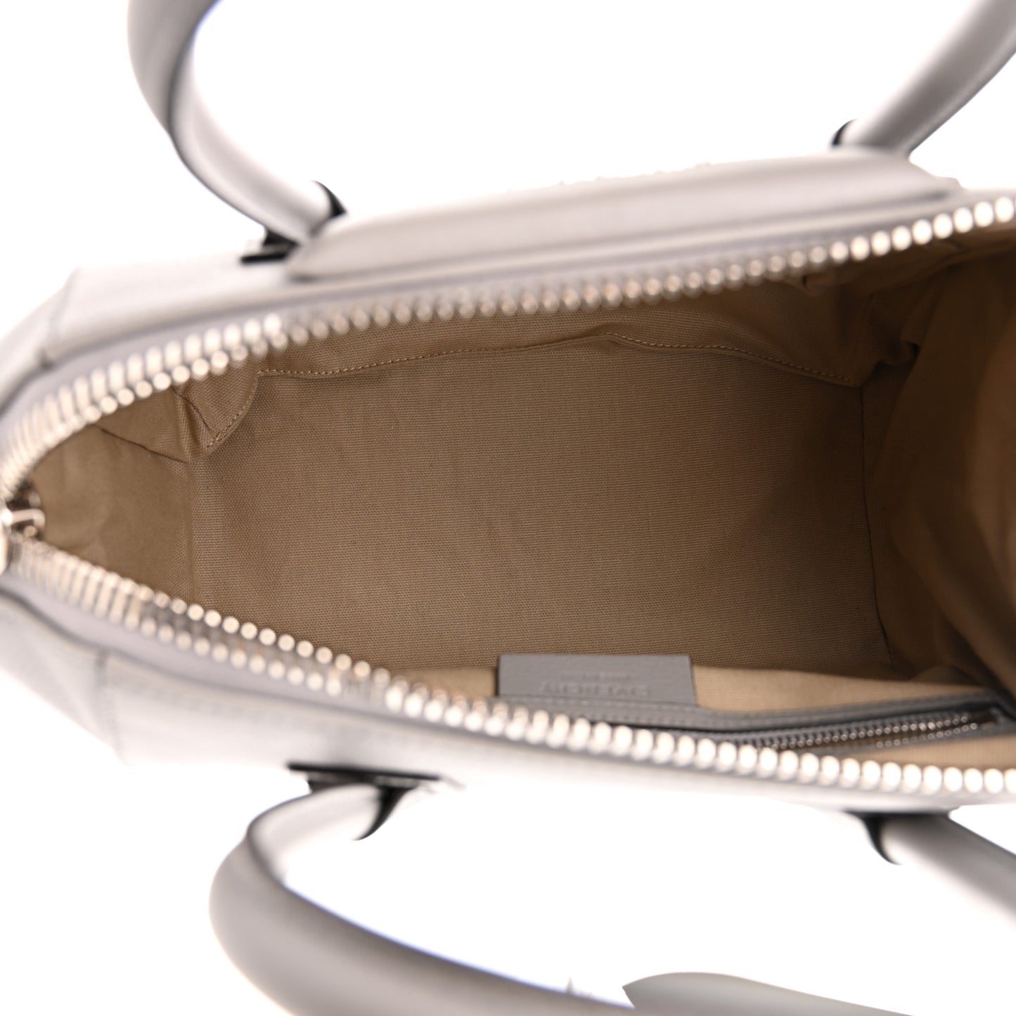 Sugar Goatskin Mini Antigona Pearl Grey