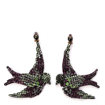 Gucci Crystal Embroidered Bird Earrings 1 of 10