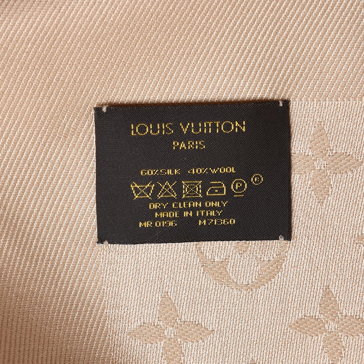 Silk Wool Monogram Shawl Dune