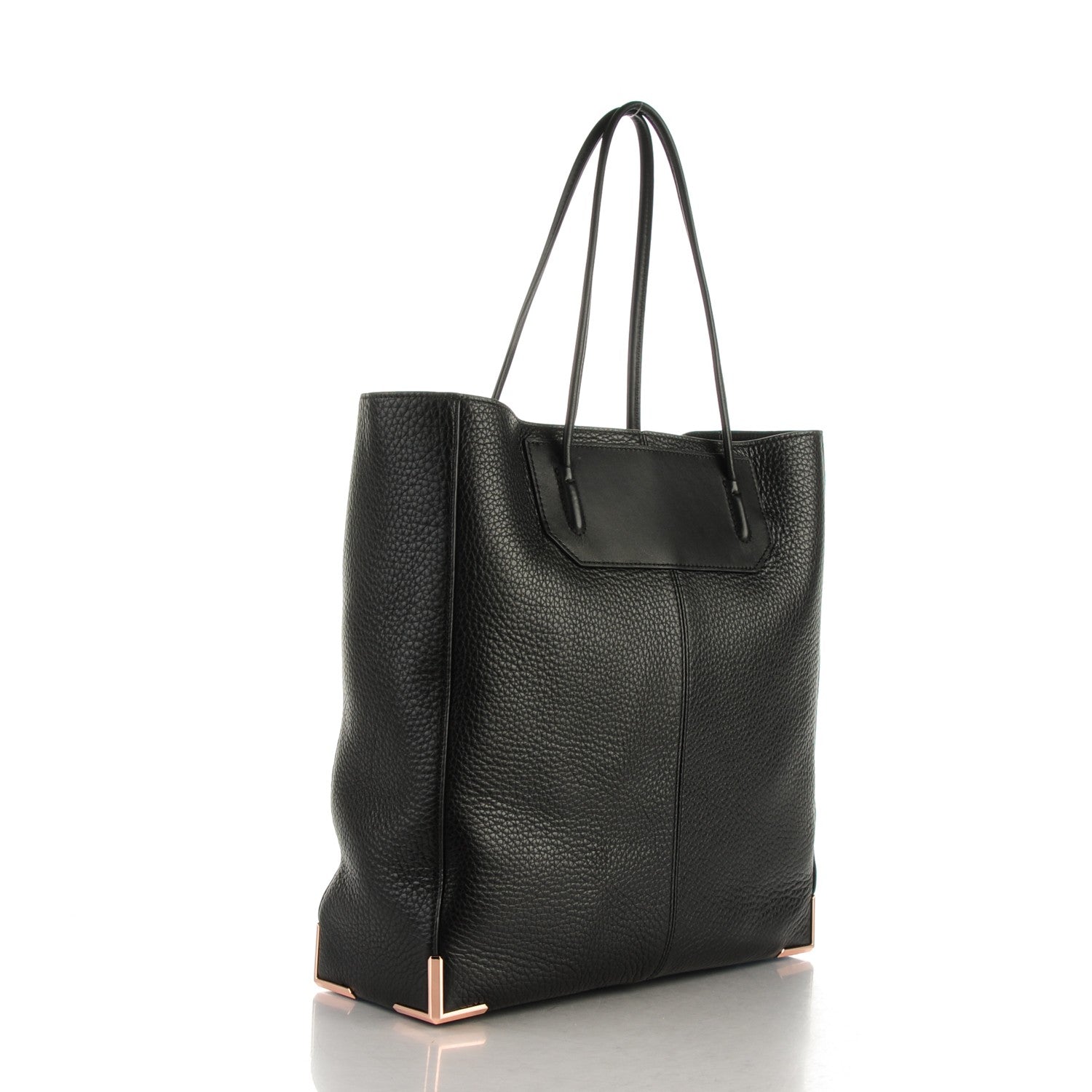Alexander Wang Pebbled Calfskin Prisma Skeletal Tote Black Rose Gold Hardware 3 of 6