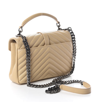 Saint Laurent Sheepskin Matelasse Monogram Medium College Bag Beige 2 of 7
