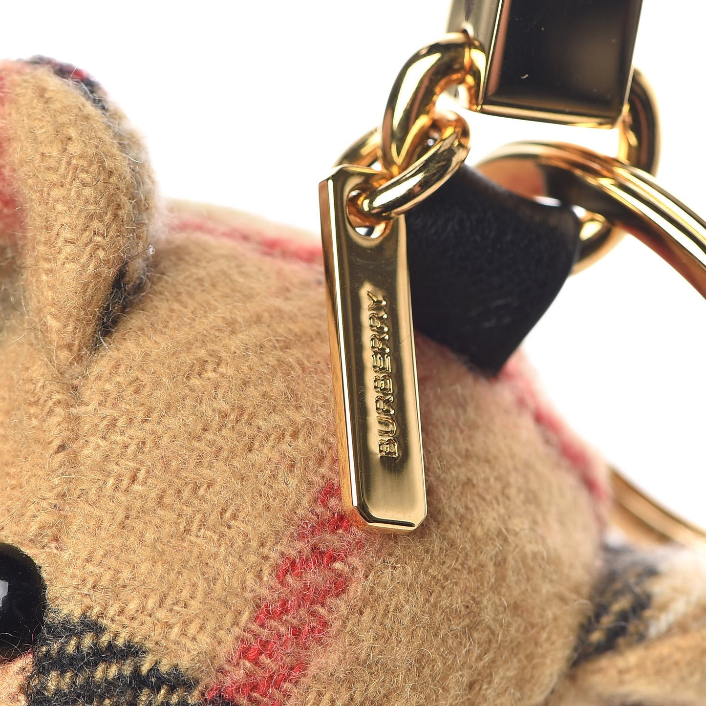 Cashmere Vintage Check Thomas Bear Bag Charm Antique Yellow