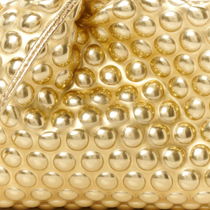 Bottega Veneta Metallic Fabric Bubble Wrap The Mini Pouch Gold 7 of 9