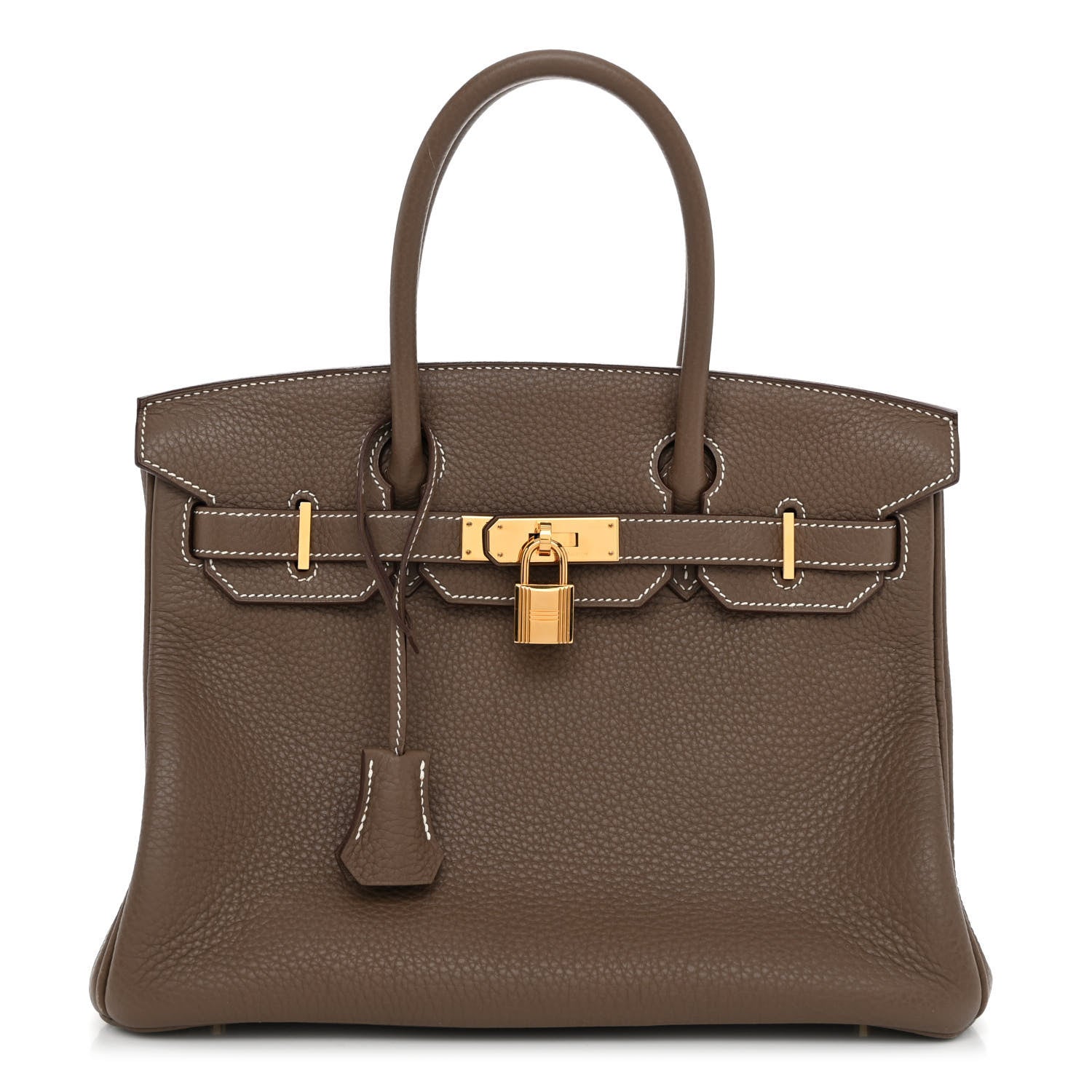 Hermes Taurillon Clemence Birkin 30 Etoupe 1 of 12