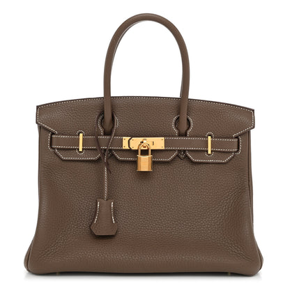 Hermes Taurillon Clemence Birkin 30 Etoupe 1 of 12