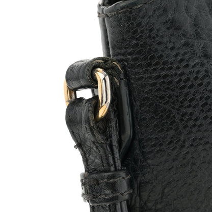 Burberry Signature Grain Calfskin Check Embossed Peyton Crossbody Clutch Bag Black 13 of 14
