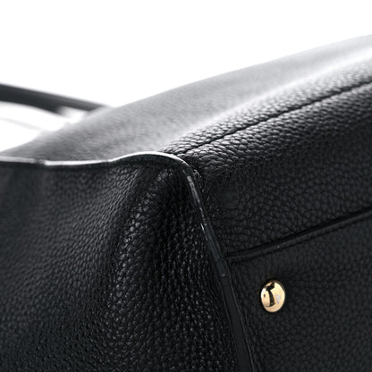 Salvatore Ferragamo Hammered Calfskin Double Handle Medium Amy Tote Black 6 of 14