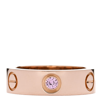 Cartier 18K Pink Gold Pink Sapphire 5.5mm LOVE Ring 50 5.25 1 of 4