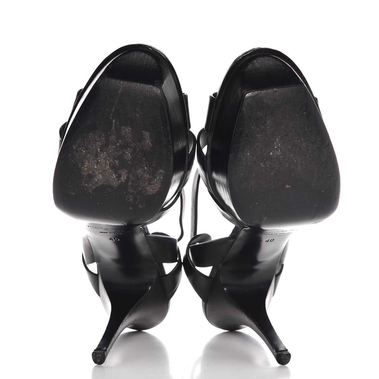 Louis Vuitton Calfskin Tribute 75 Platform Sandals 40 Black 7 of 11