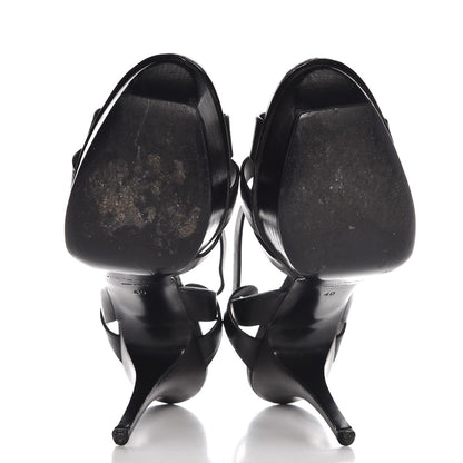 Louis Vuitton Calfskin Tribute 75 Platform Sandals 40 Black 7 of 11