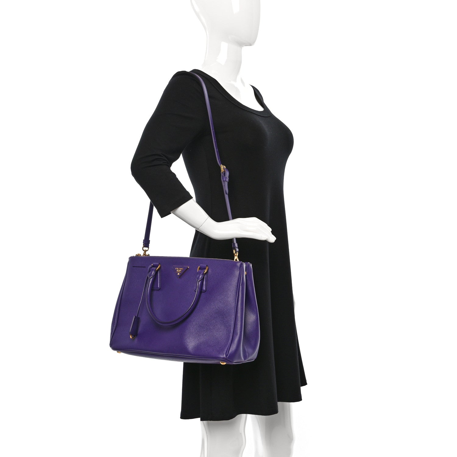 Prada Saffiano Medium Galleria Double Zip Tote Viola 2 of 8