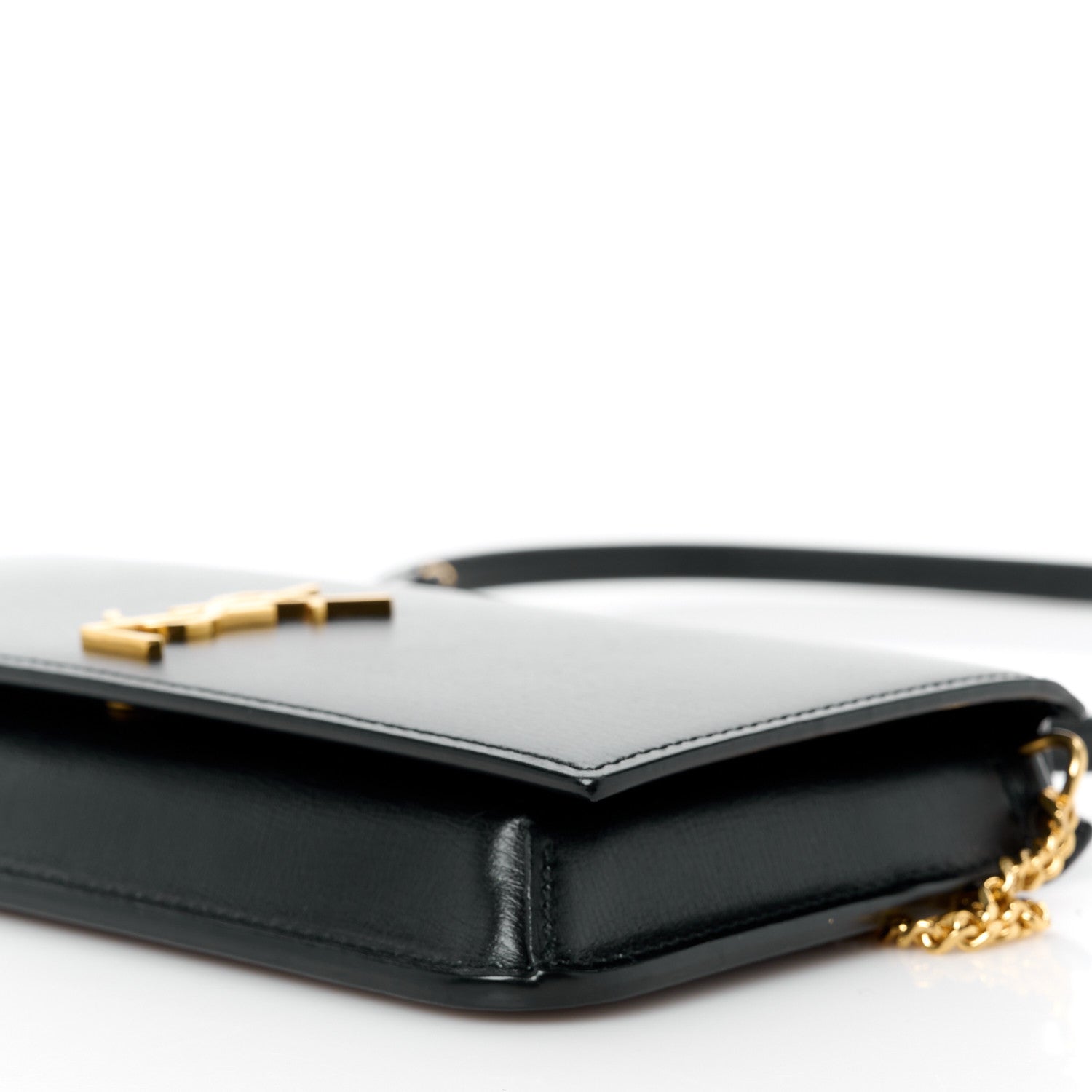 Saint Laurent Grained Calfskin Monogram Phone Holder Crossbody Black 10 of 12