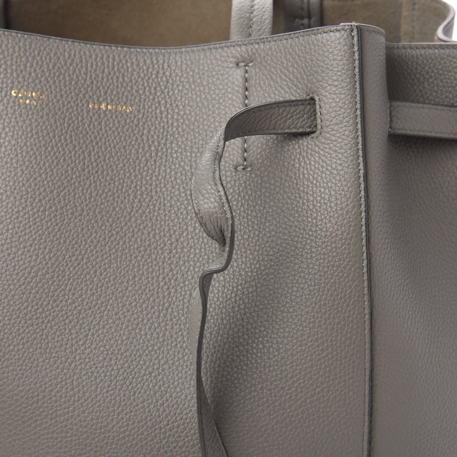 Celine Soft Grained Calfskin Small Belt Cabas Phantom Grey 10 of 12