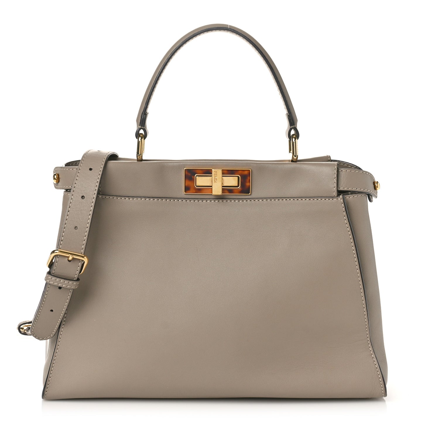 Vitello Seta Plexiglass Tortoise Medium Peekaboo Iconic Satchel Tortora