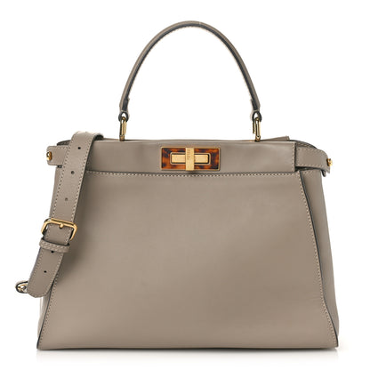 Fendi Vitello Seta Plexiglass Tortoise Medium Peekaboo Iconic Satchel Tortora 1 of 9