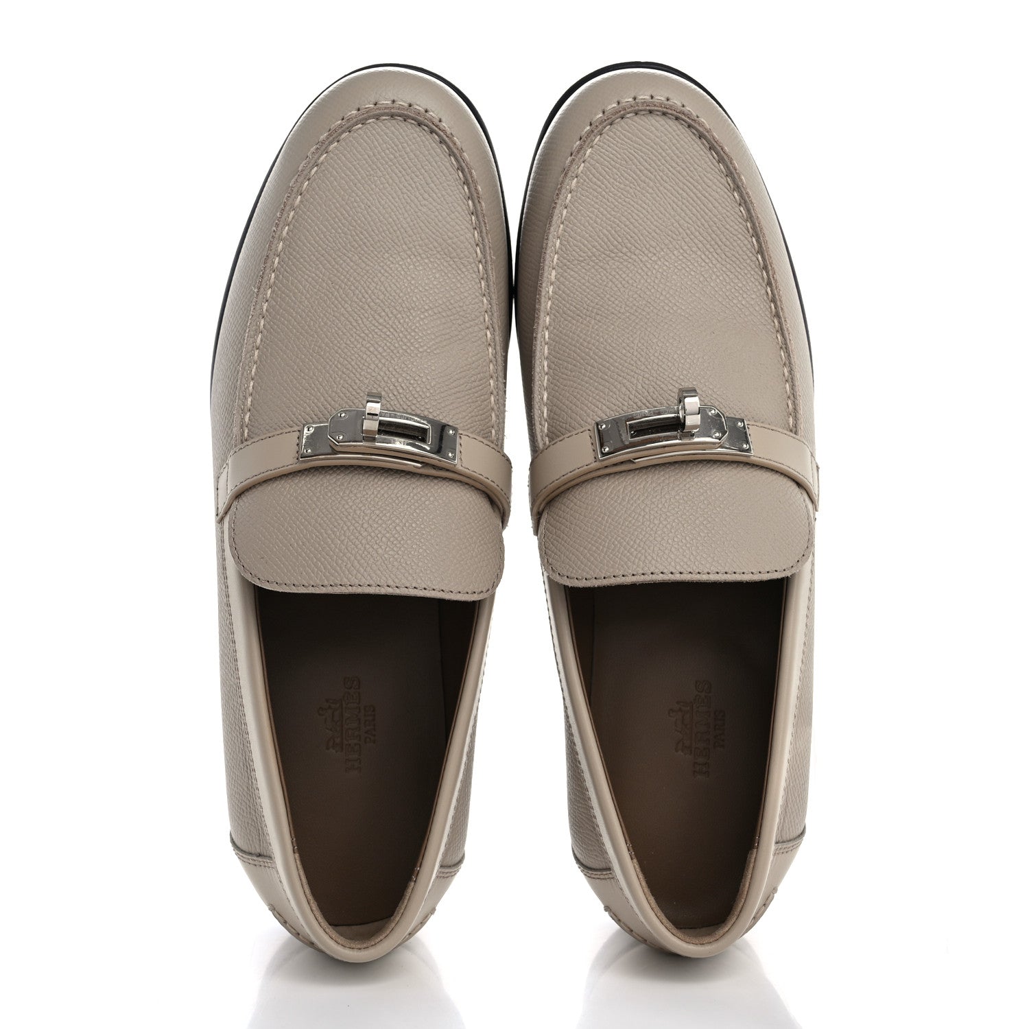 Hermes Epsom Womens Destin Loafer 38.5 Blanc Gomme 2 of 10