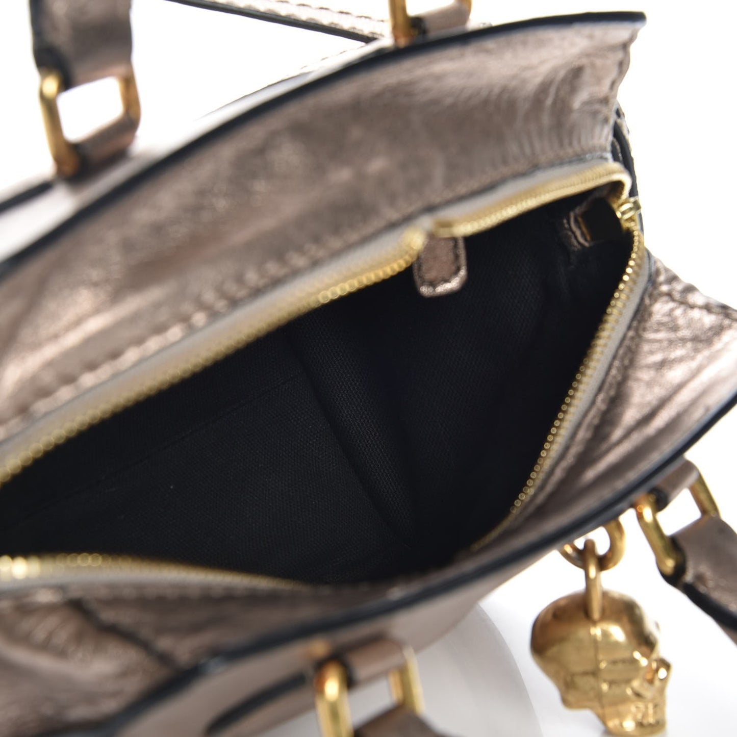 Metallic Calfskin Mini Padlock Tote Skin