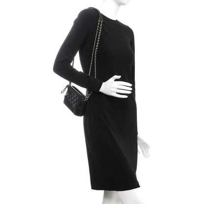 Chanel Aged Calfskin Quilted Small Gabrielle Clutch With Chain Black 3 of 11