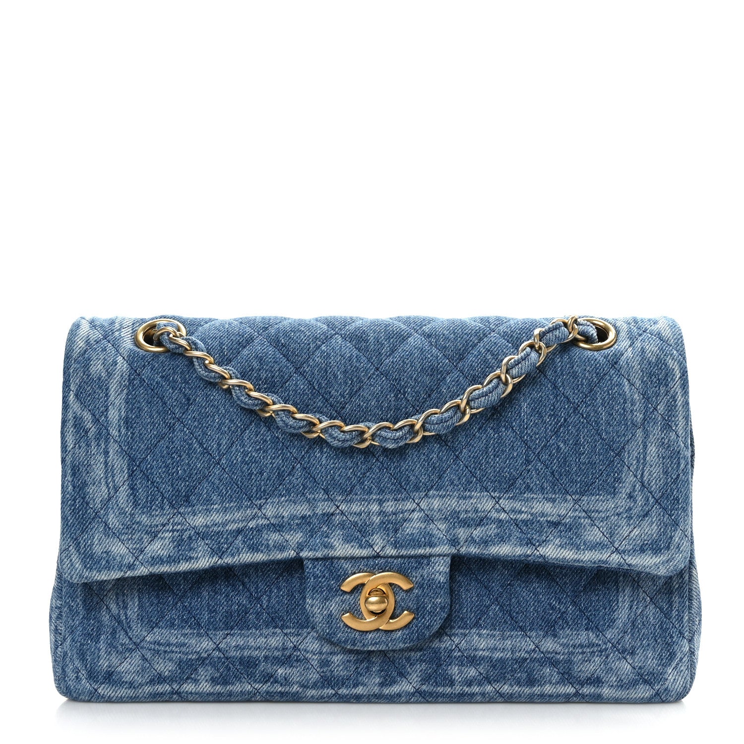 Chanel Denim Quilted Medium Double Flap Blue 1 of 9