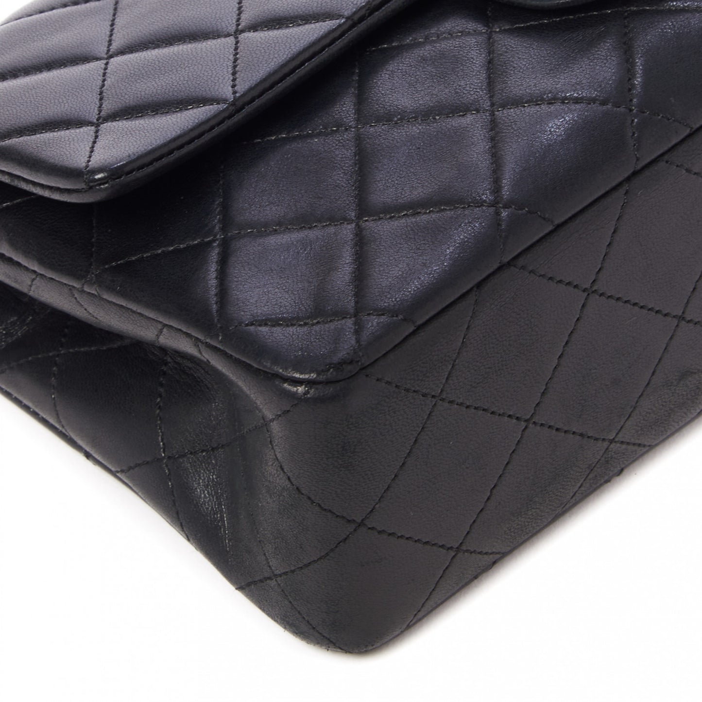 Lambskin Quilted Small Double Flap Black