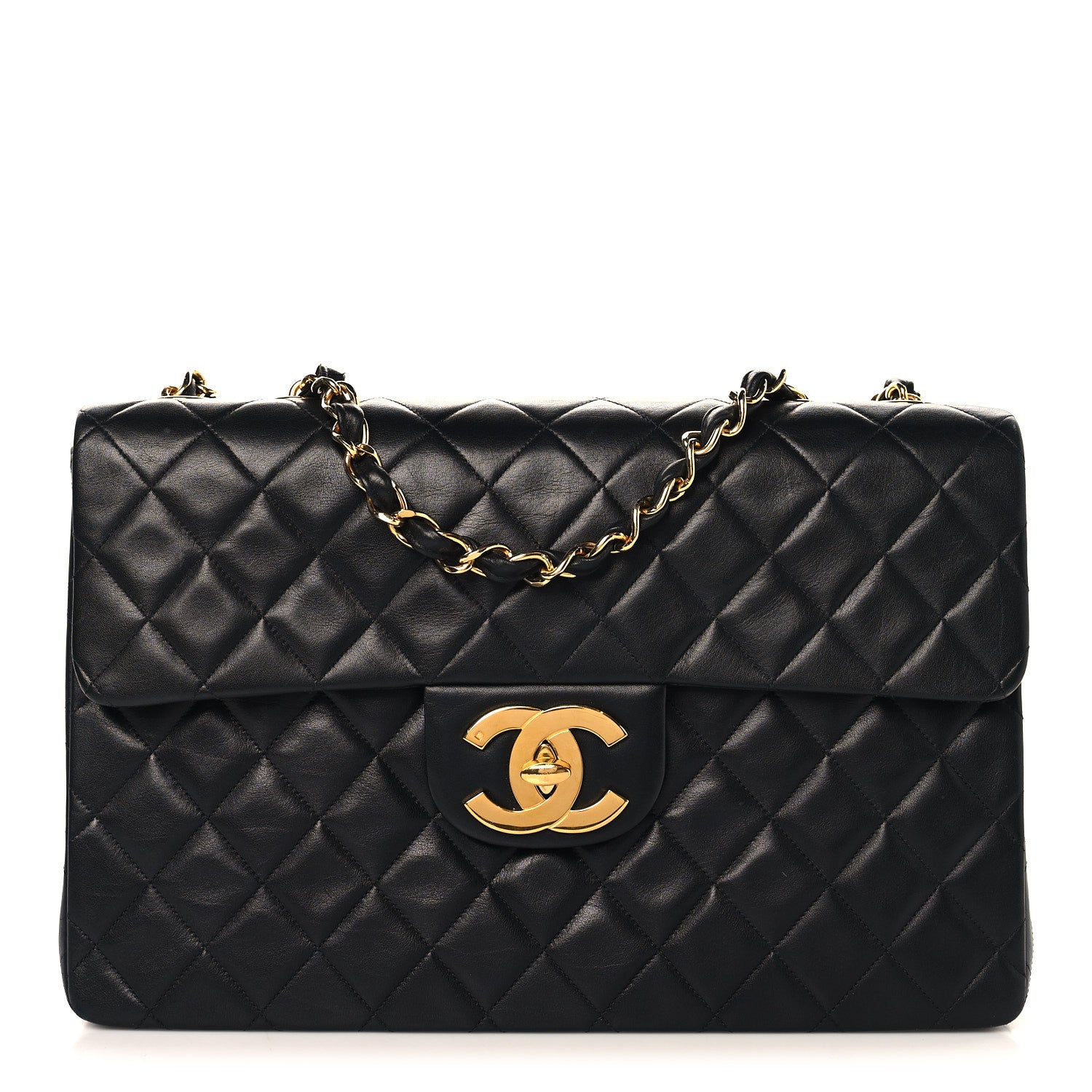 Chanel Lambskin Quilted XL Jumbo Single Flap Black 1 of 13