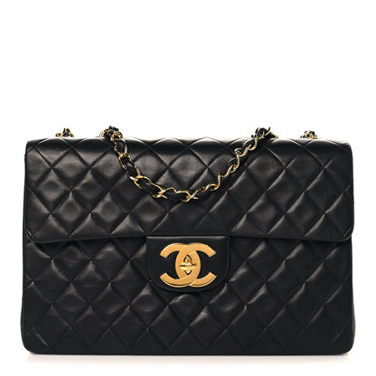 Chanel Lambskin Quilted XL Jumbo Single Flap Black 1 of 13