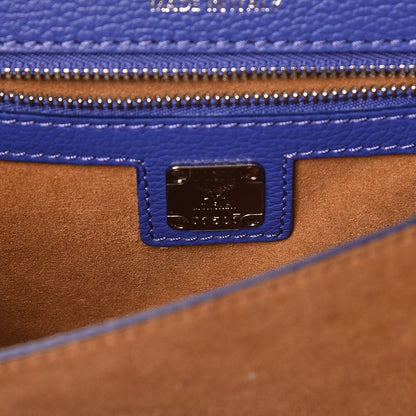 MCM Calfskin Studded Patricia Crossbody Bag Blue 6 of 10