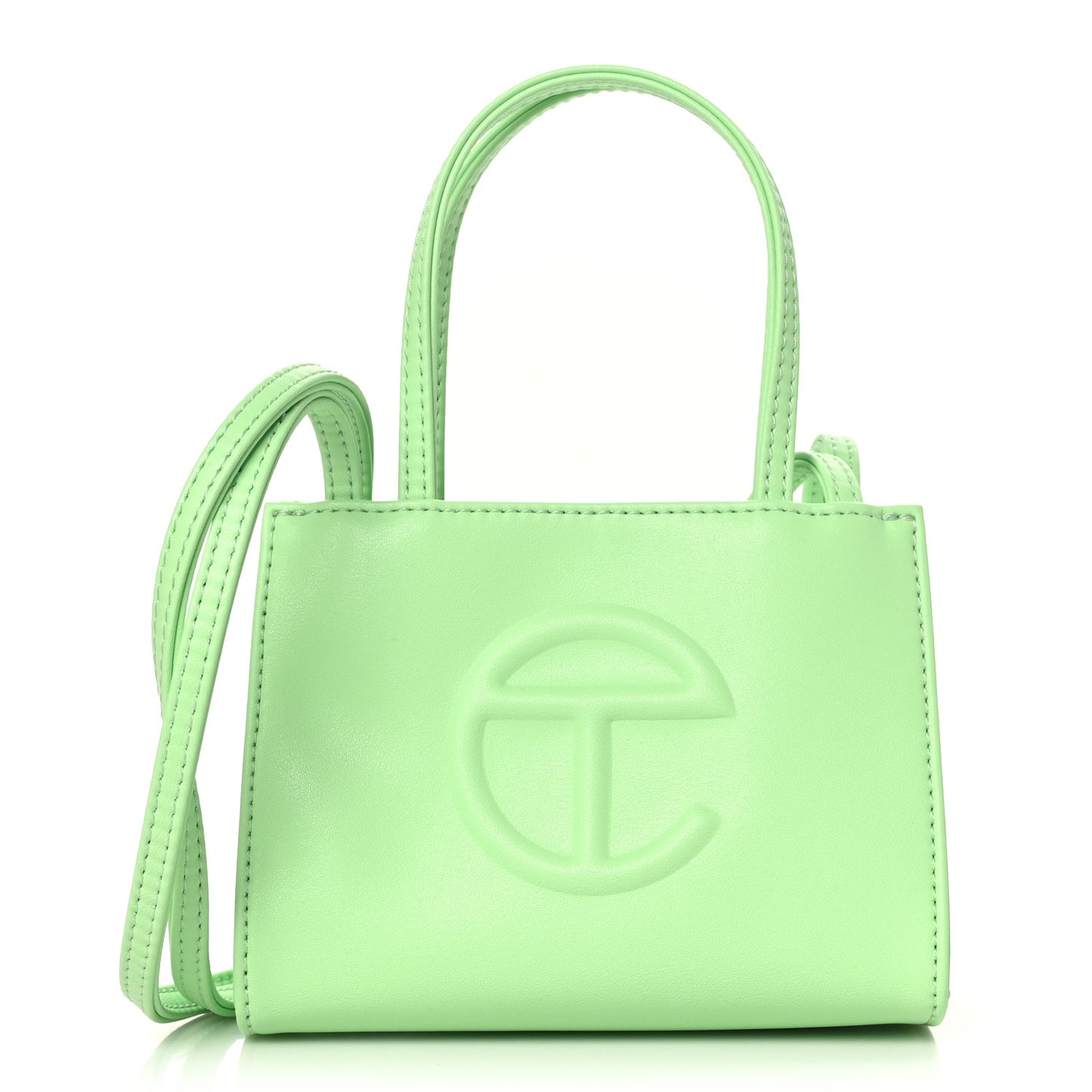 Vegan Leather Small Shopping Bag Double Mint