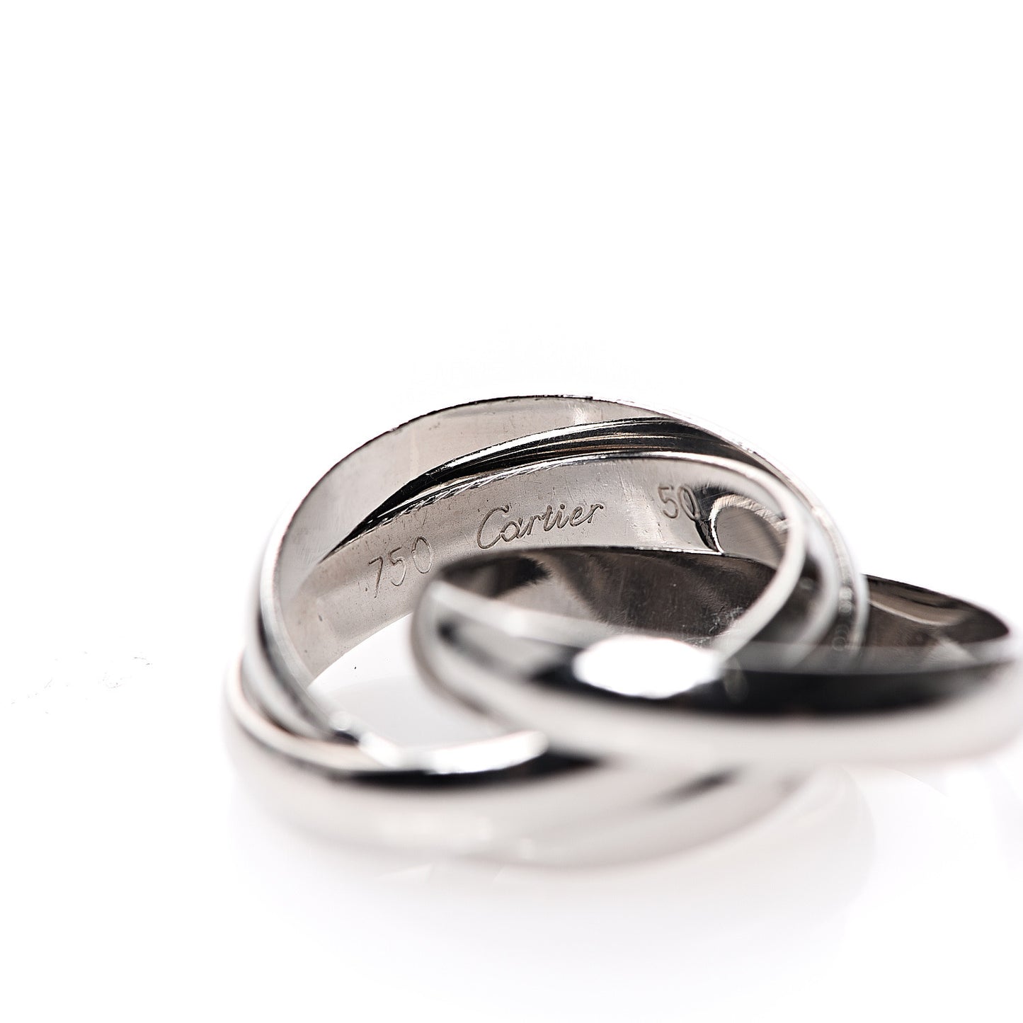 18K White Gold Classic Trinity Ring 50 5.25