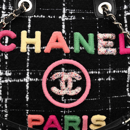 Chanel Tweed Medium Deauville Tote Black White Multicolor 8 of 10