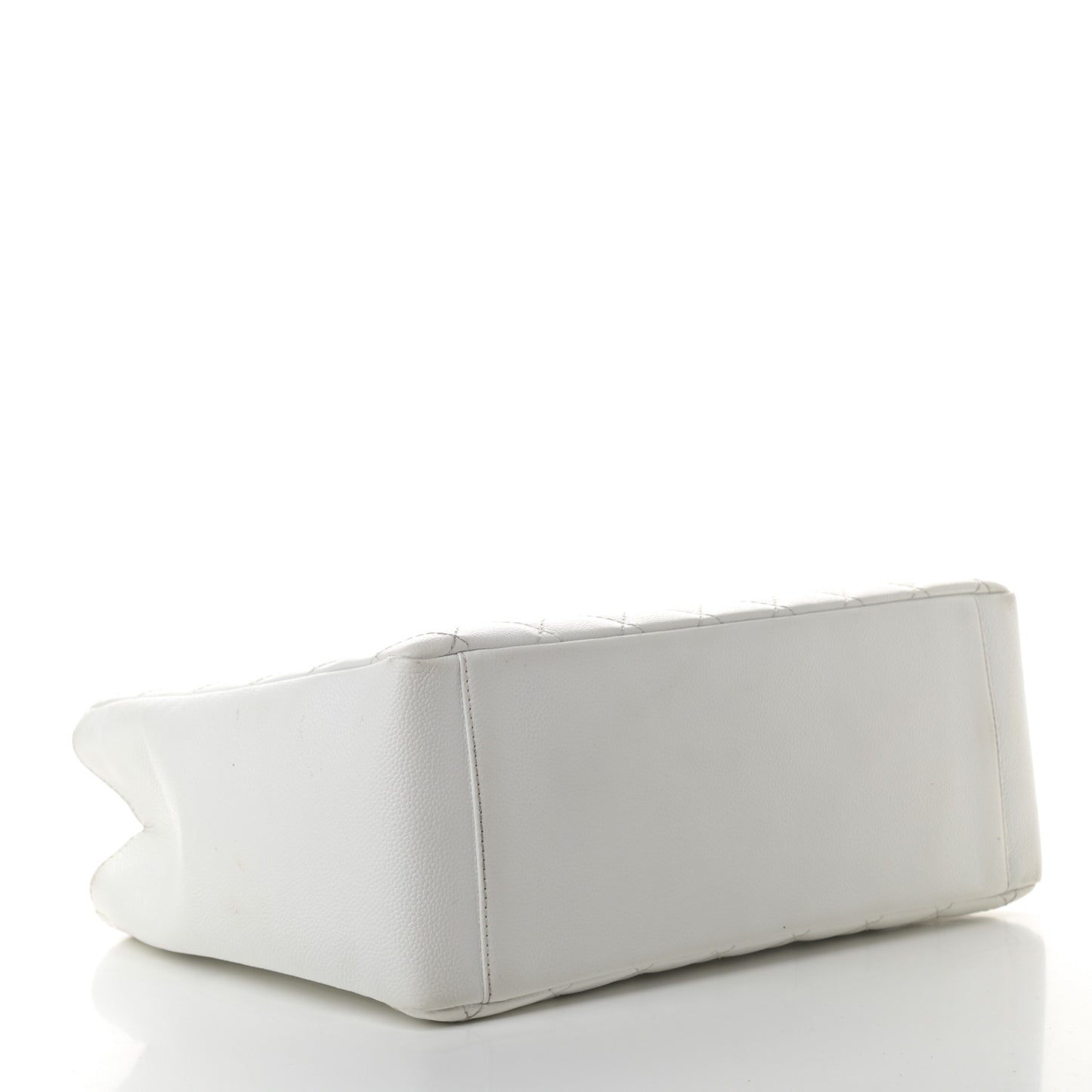 Caviar Quilted Grand Shopping Tote GST White