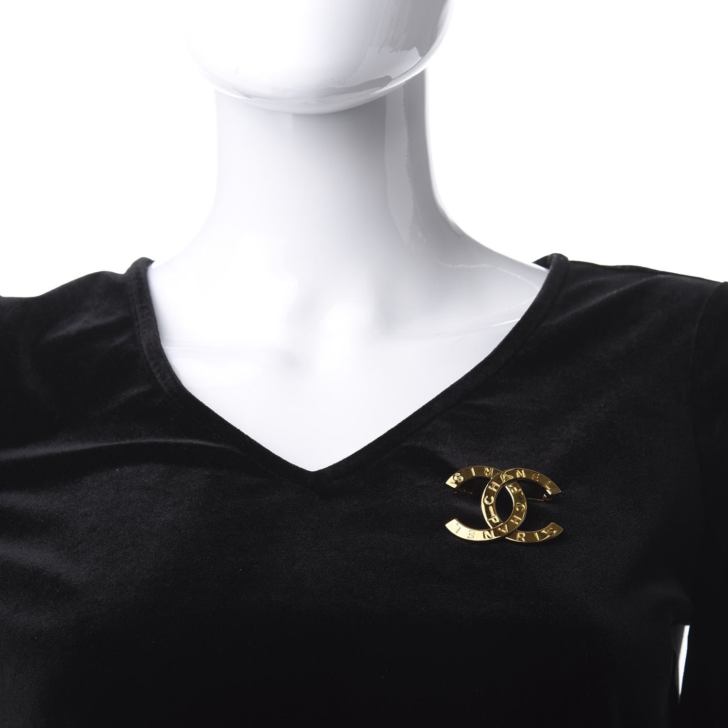 Chanel Metal Paris Button CC Large Brooch Gold 2 of 6