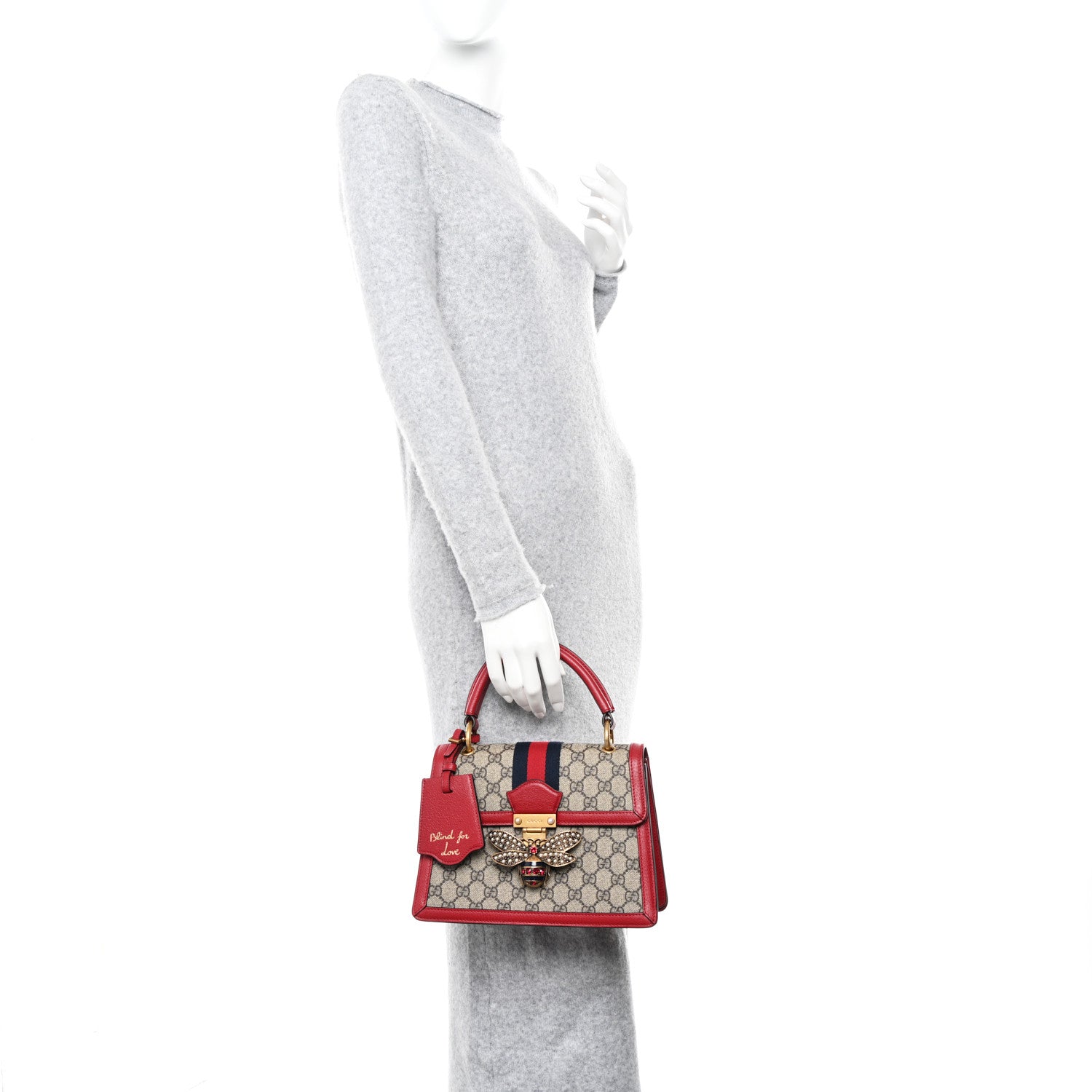 Gucci GG Supreme Monogram Small Queen Margaret Top Handle Bag Red 2 of 10