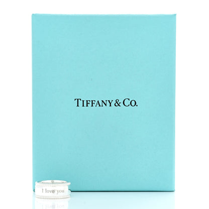 Tiffany Sterling Silver Milgrain I Love You Band Ring 48 4.5 5 of 5