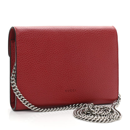 Gucci Calfskin Mini Dionysus Chain Wallet Hibiscus Red 3 of 10