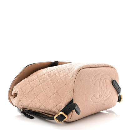 Chanel Caviar Quilted Filigree Backpack Beige Black 4 of 10