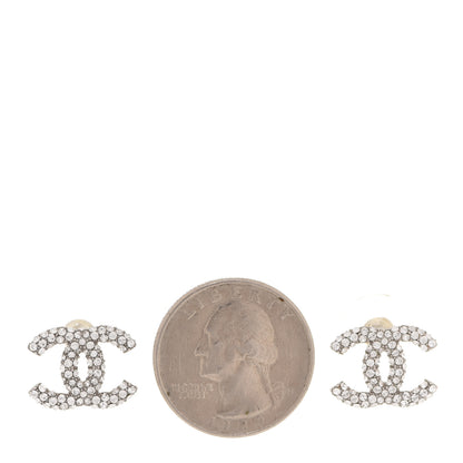 Chanel Crystal CC Earrings Silver 2 of 5