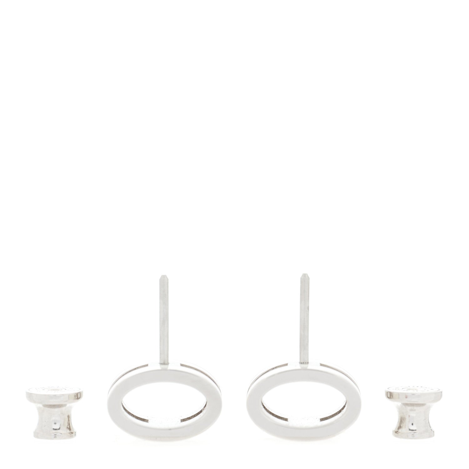Hermes Palladium Lacquered Pop H Earrings White 3 of 6