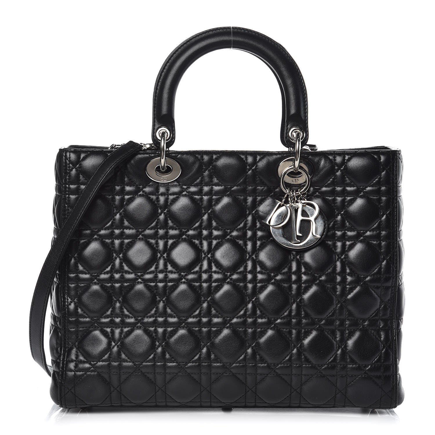 Christian Dior Lambskin Cannage Large Lady Dior Black 1 of 11