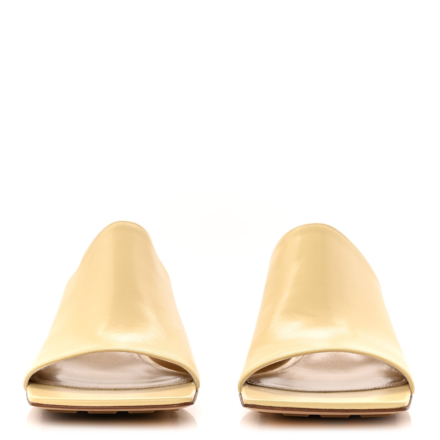 Lambskin Stretch Mule Sandals 37.5 Moon Beam