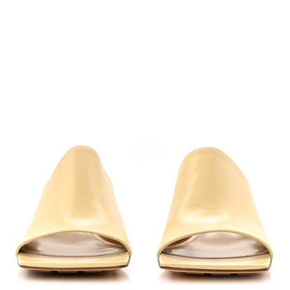 Bottega Veneta Lambskin Stretch Mule Sandals 37.5 Moon Beam 3 of 9